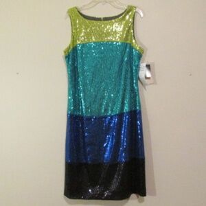 Gabby Skye Sequined Sheath Dress, NWT, Size 8